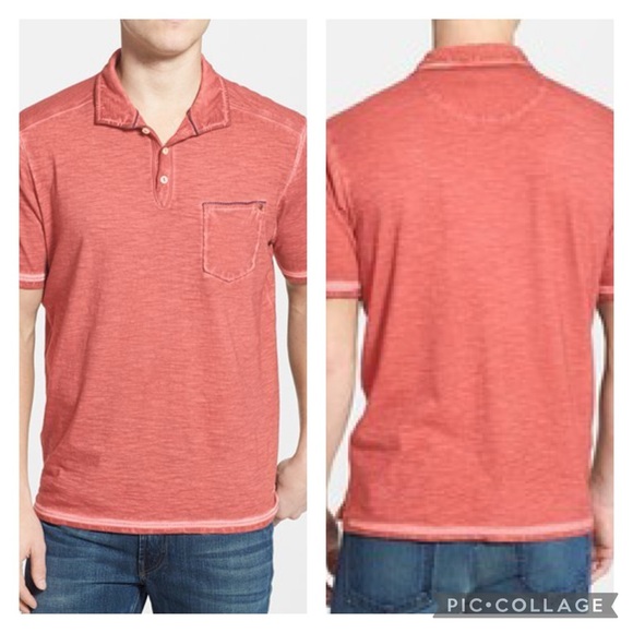 Tommy Bahama Solerno Island Modern Fit Peach Cotton Polo Shirt Size Large - Picture 1 of 14